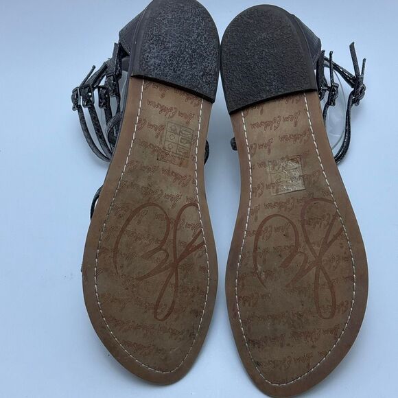 Sam Edelman Gable Pewter Gladiator Sandal Womens Back Zip‎ Sz 11 metallic w/box - Picture 8 of 9